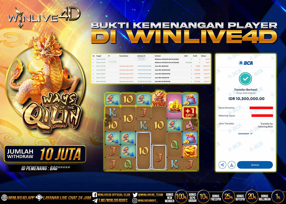 WINLIVE4D JACKPOT SLOT WAYS OF THE QILIN