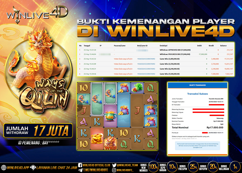 WINLIVE4D JACKPOT SLOT WAYS OF THE QILIN