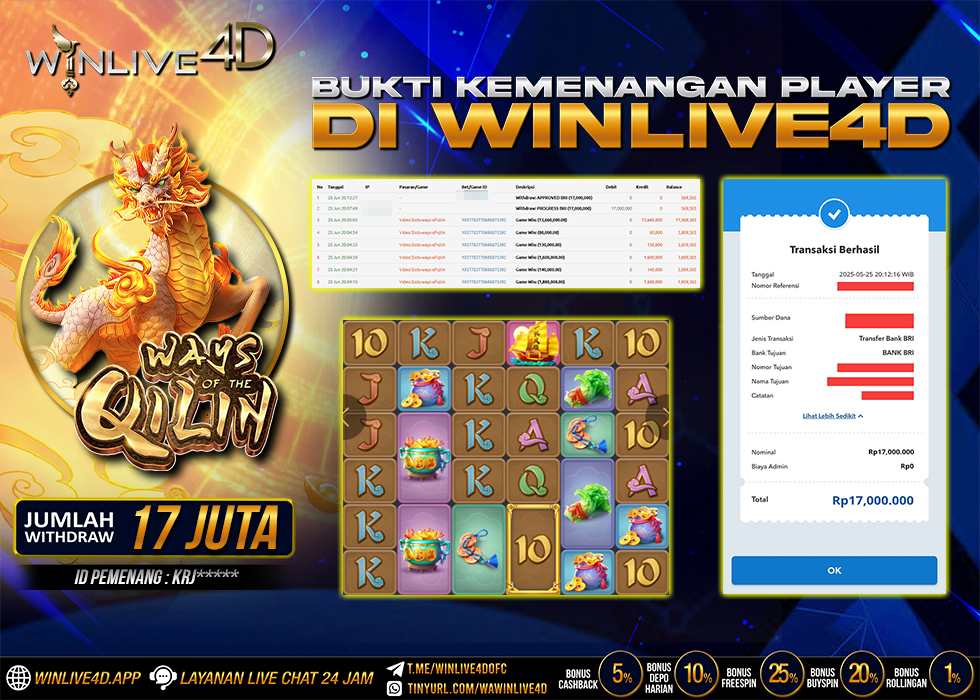 WINLIVE4D JACKPOT SLOT WAYS OF THE QILIN