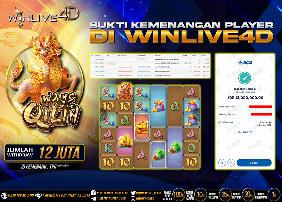 WINLIVE4D JACKPOT SLOT WAYS OF THE QILIN
