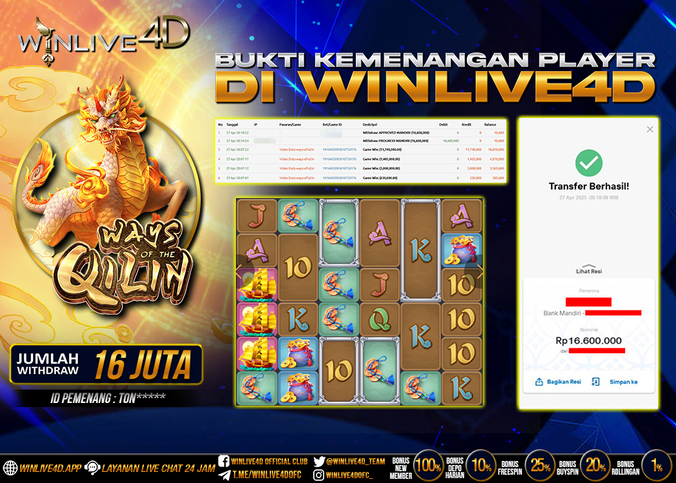 WINLIVE4D JACKPOT SLOT WAYS OF THE QILIN