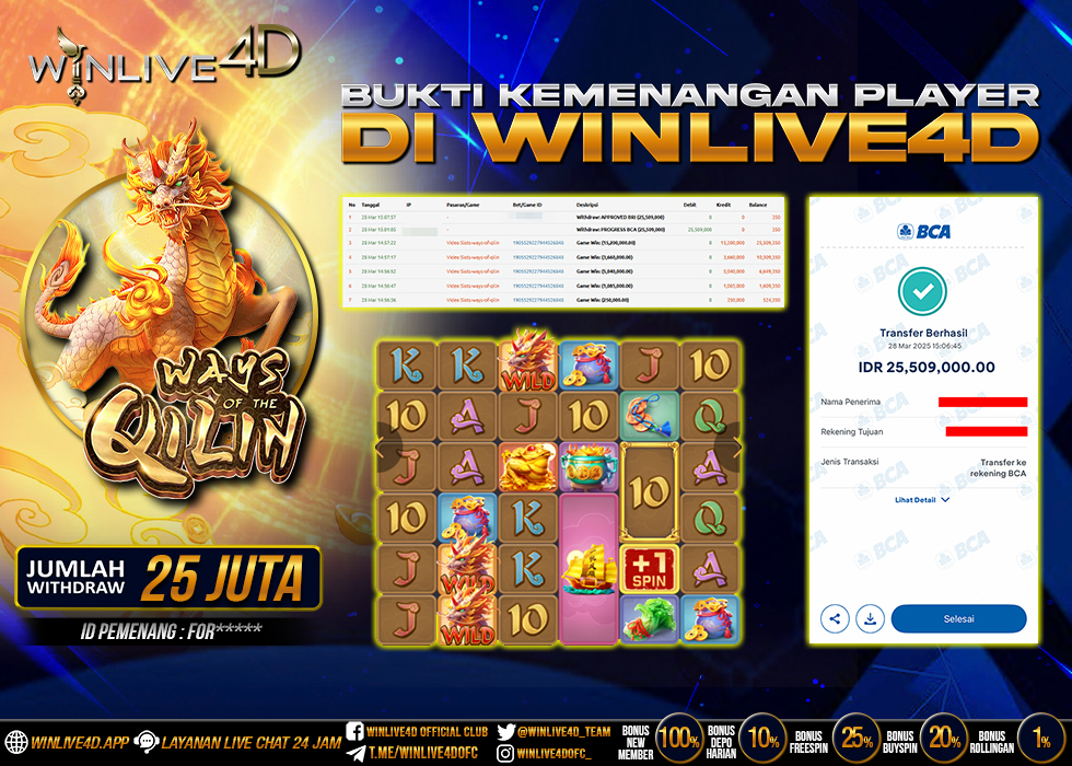 WINLIVE4D JACKPOT SLOT WAYS OF THE QILIN