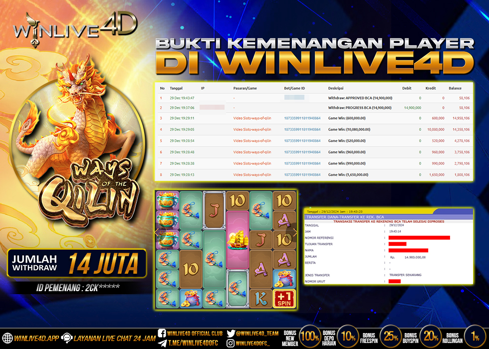 WINLIVE4D JACKPOT SLOT WAYS OF THE QILIN
