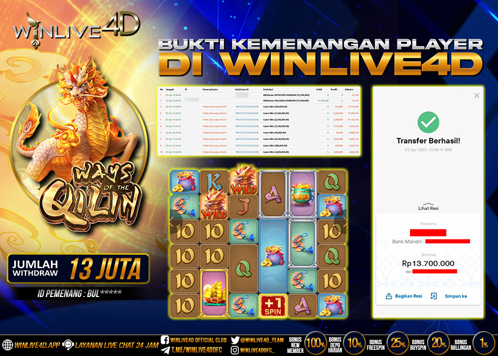 WINLIVE4D JACKPOT WAYS OF THE QILIN