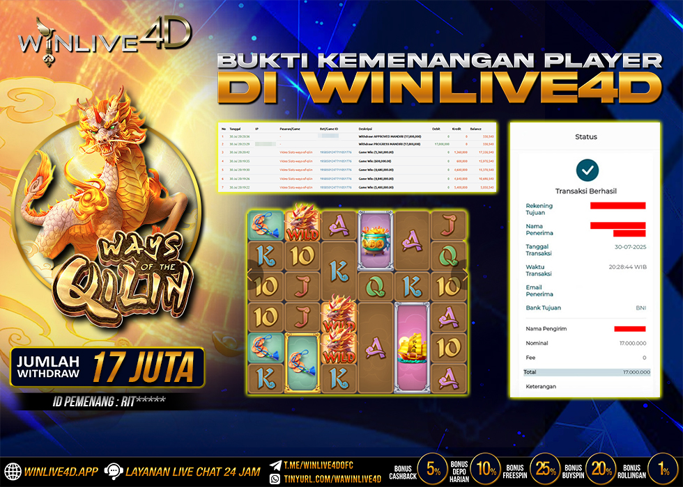 WINLIVE4D JACKPOT SLOT WAYS OF THE QILIN