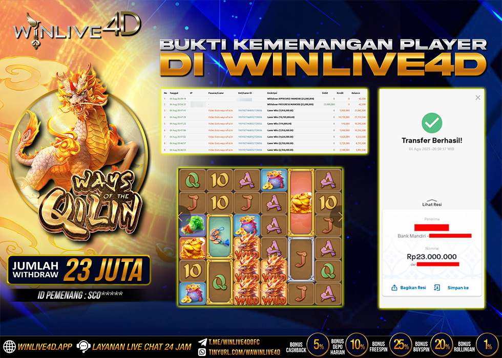 WINLIVE4D JACKPOT WAYS OF THE QILIN