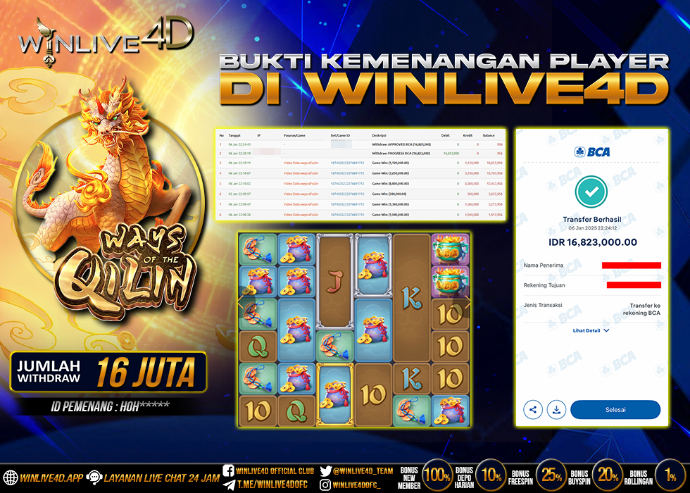 WINLIVE4D JACKPOT SLOT WAYS OF THE QILIN