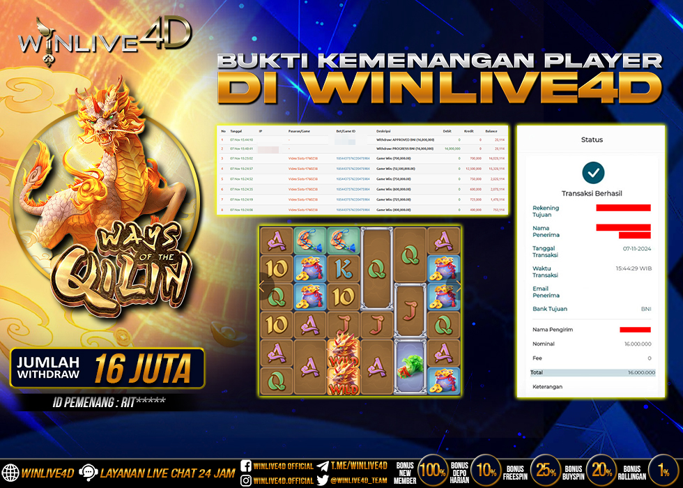 WINLIVE4D JACKPOT WAYS OF THE QILIN