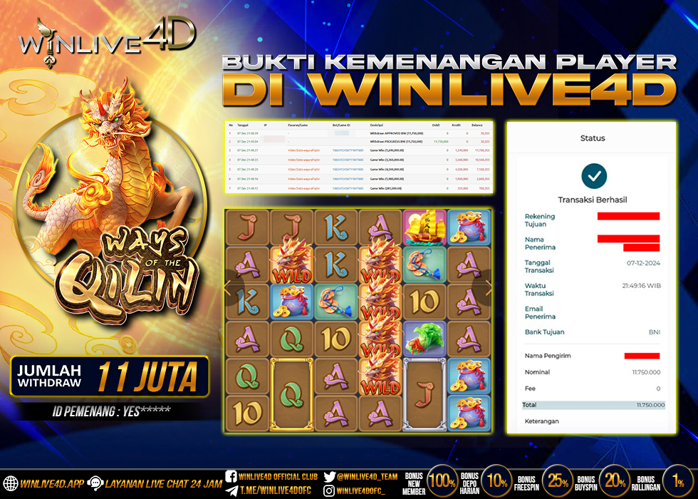 WINLIVE4D JACKPOT WAYS OF THE QILIN