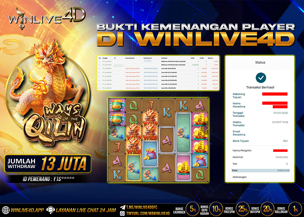 WINLIVE4D JACKPOT WAYS OF THE QILIN