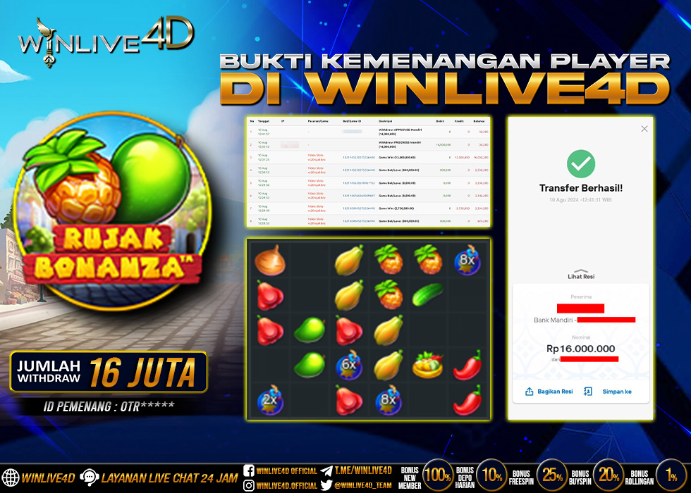 WINLIVE4D JACKPOT SLOT RUJAK BONANZA