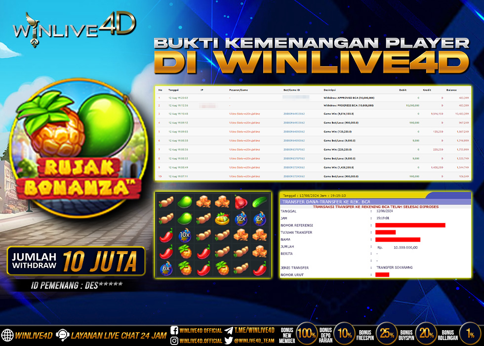 WINLIVE4D JACKPOT SLOT RUJAK BONANZA