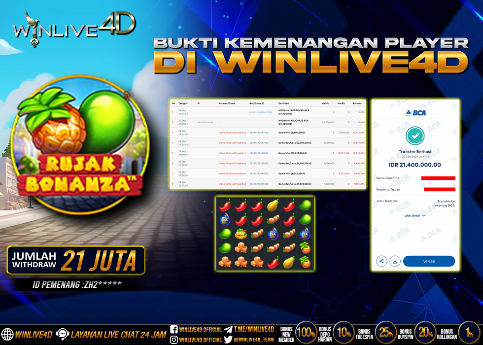 WINLIVE4D JACKPOT SLOT RUJAK BONANZA