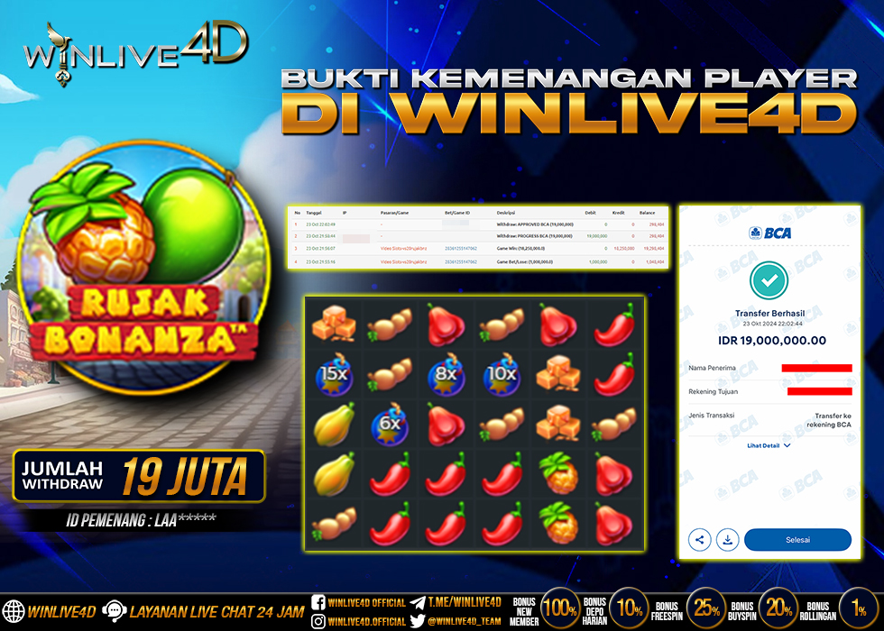 WINLIVE4D JACKPOT SLOT RUJAK BONANZA