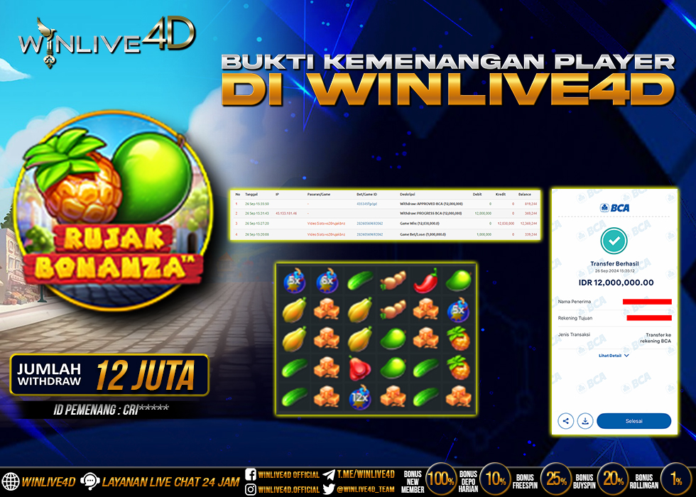 WINLIVE4D JACKPOT SLOT RUJAK BONANZA