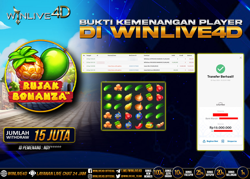 WINLIVE4D JACKPOT SLOT RUJAK BONANZA