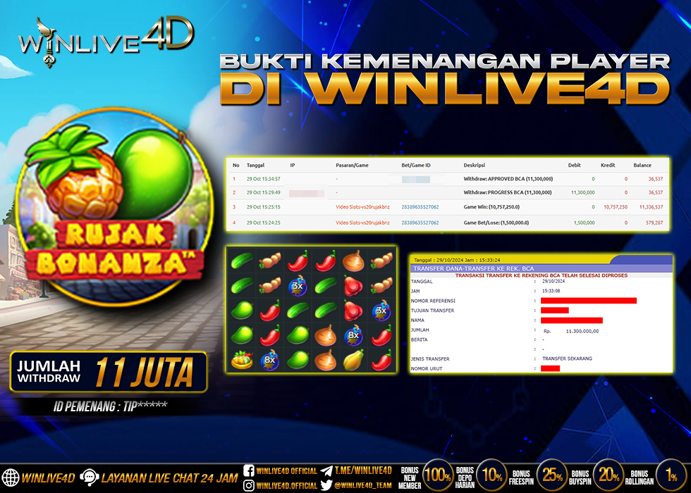 WINLIVE4D JACKPOT SLOT RUJAK BONANZA