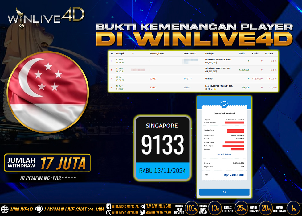 WINLIVE4D JACKPOT TOGEL SINGAPORE