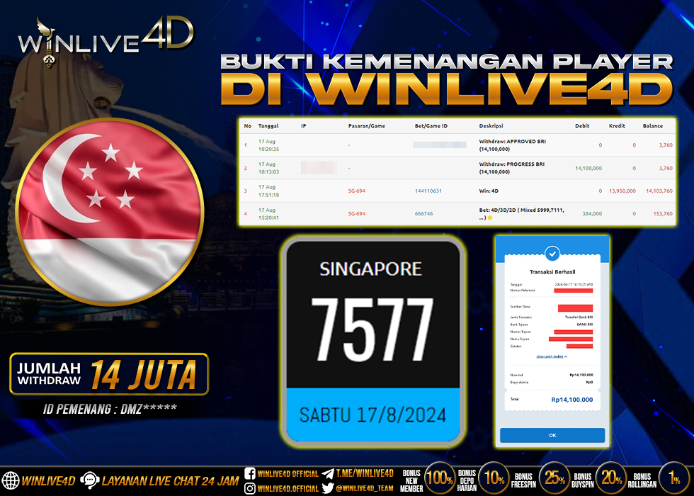 WINLIVE4D JACKPOT TOGEL SINGAPORE