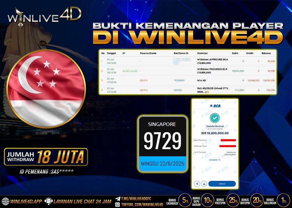 WINLIVE4D JACKPOT TOGEL SINGAPORE