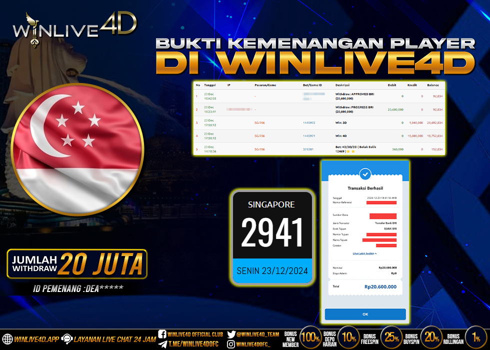 WINLIVE4D JACKPOT TOGEL SINGAPORE