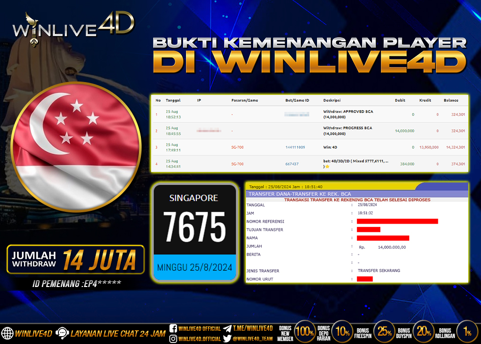 WINLIVE4D JACKPOT TOGEL SINGAPORE