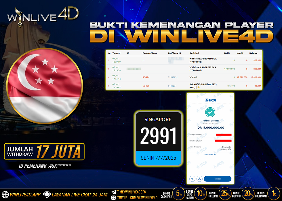 WINLIVE4D JACKPOT TOGEL SINGAPORE