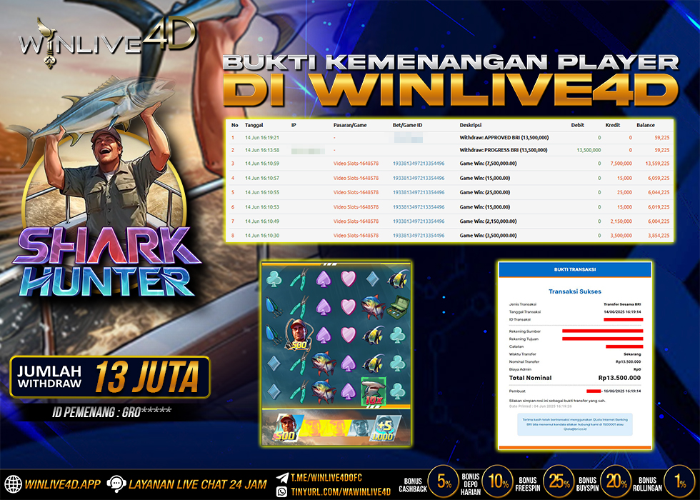 WINLIVE4D JACKPOT SHARK HUNTER
