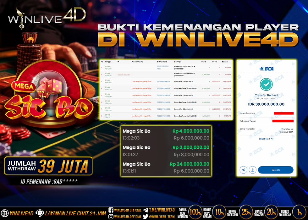 WINLIVE4D JACKPOT LIVE CASINO MEGA SICBO