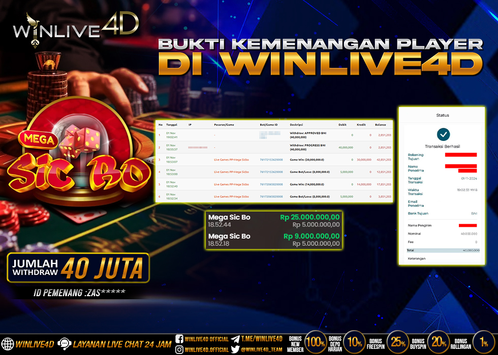 WINLIVE4D JACKPOT LIVE CASINO MEGA SICBO