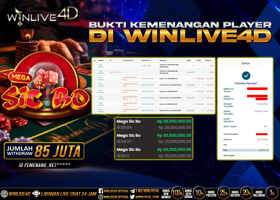 WINLIVE4D JACKPOT LIVE CASINO MEGA SICBO