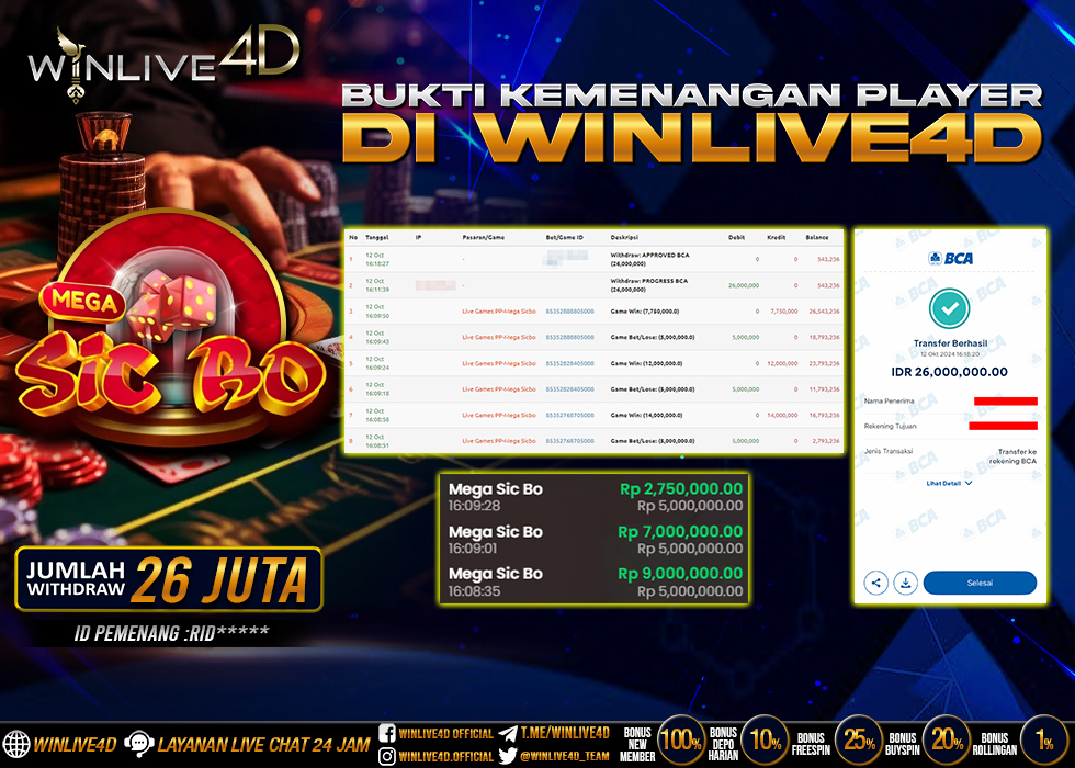 WINLIVE4D JACKPOT LIVE CASINO MEGA SICBO