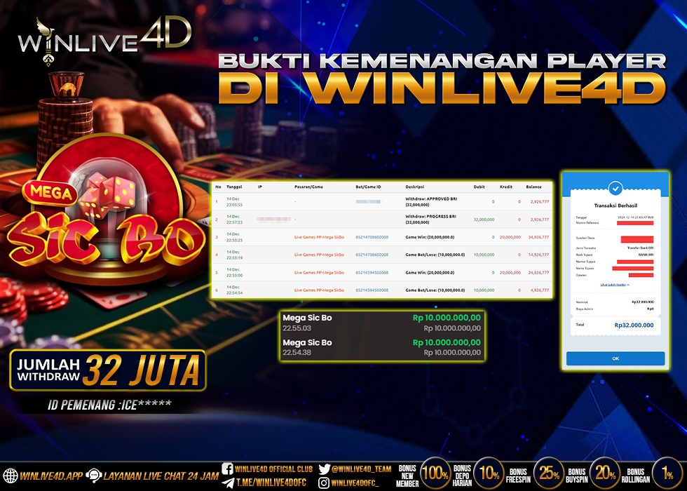 WINLIVE4D JACKPOT LIVE CASINO MEGA SICBO