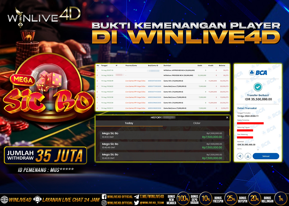 WINLIVE4D JACKPOT LIVE CASINO MEGA SICBO