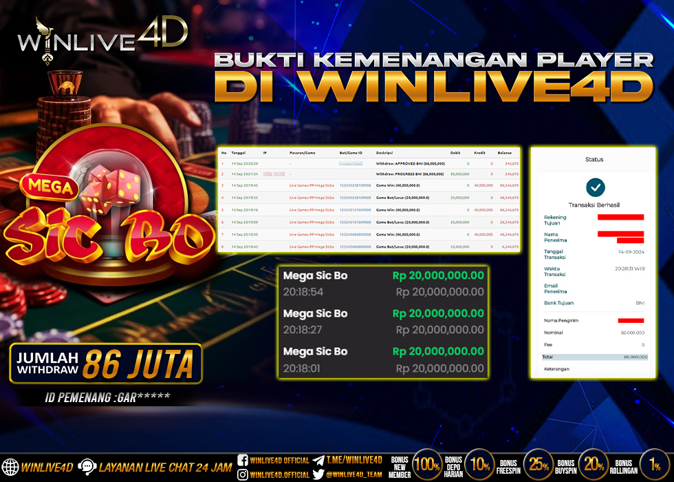 WINLIVE4D JACKPOT LIVE CASINO MEGA SICBO