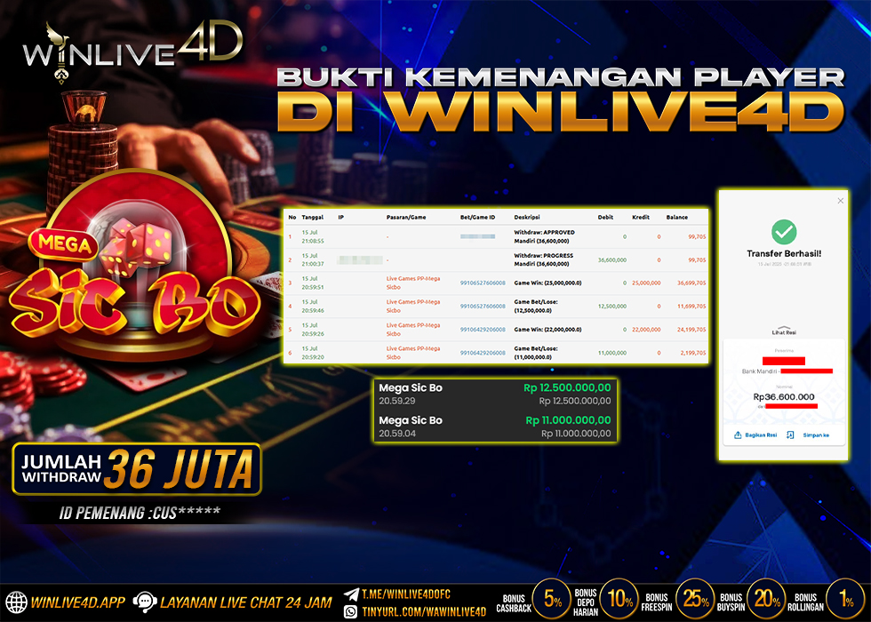 WINLIVE4D JACKPOT LIVE CASINO MEGA SICBO