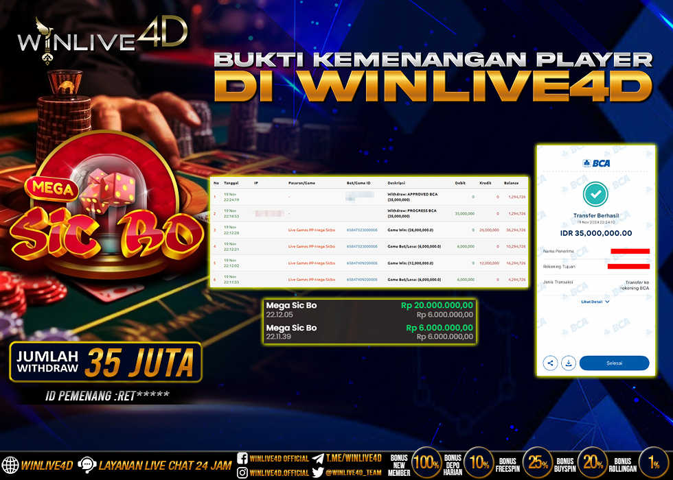 WINLIVE4D JACKPOT LIVE CASINO MEGA SICBO