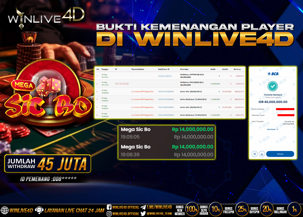 WINLIVE4D JACKPOT LIVE CASINO MEGA SICBO