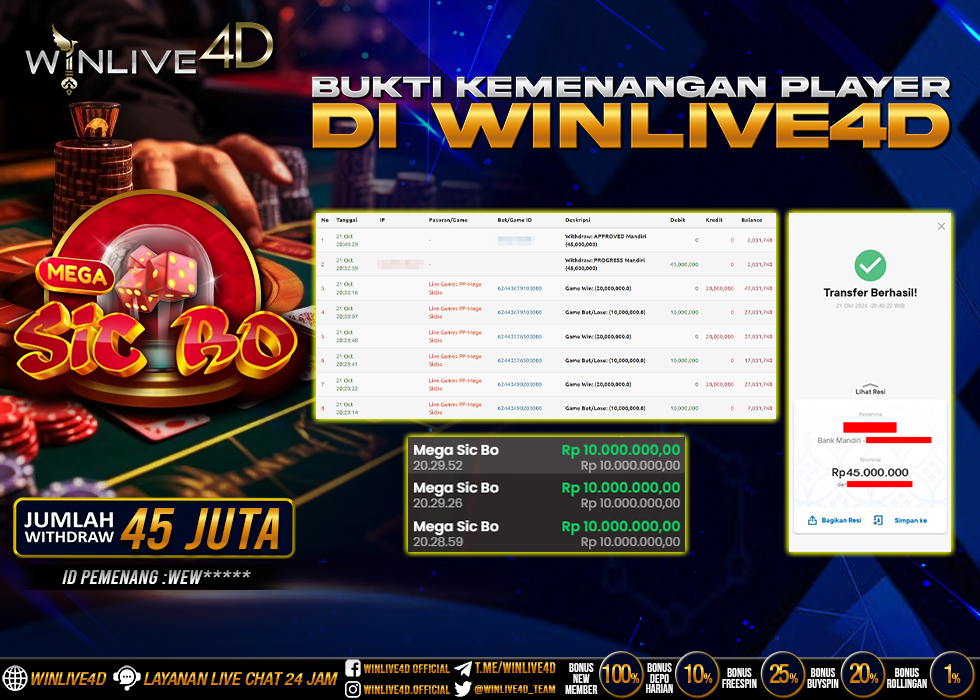 WINLIVE4D JACKPOT LIVE CASINO MEGA SICBO