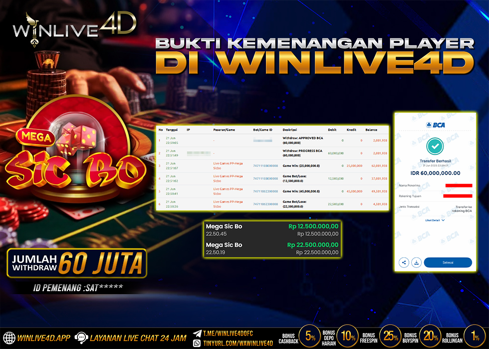 WINLIVE4D JACKPOT LIVE CASINO MEGA SICBO
