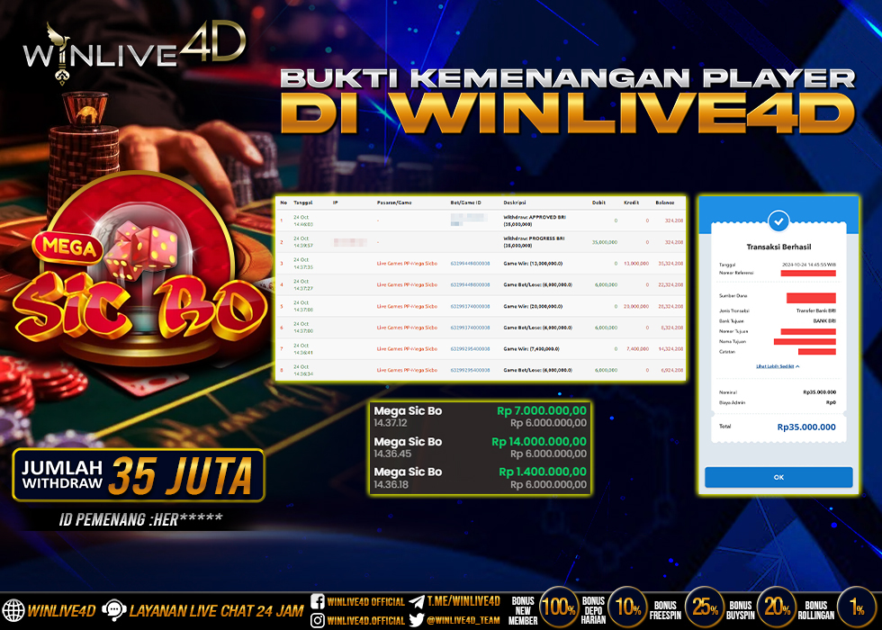 WINLIVE4D JACKPOT LIVE CASINO MEGA SICBO