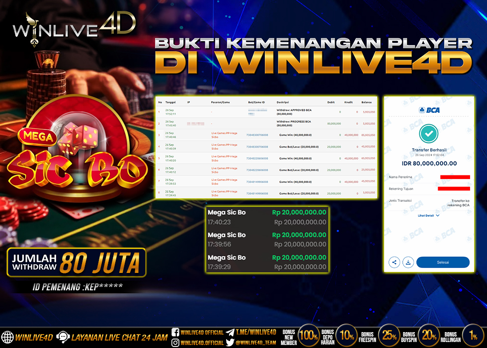 WINLIVE4D JACKPOT LIVE CASINO MEGA SICBO