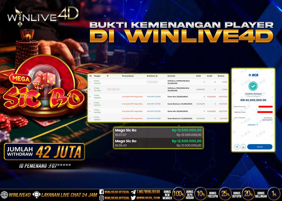 WINLIVE4D JACKPOT LIVE CASINO MEGA SICBO