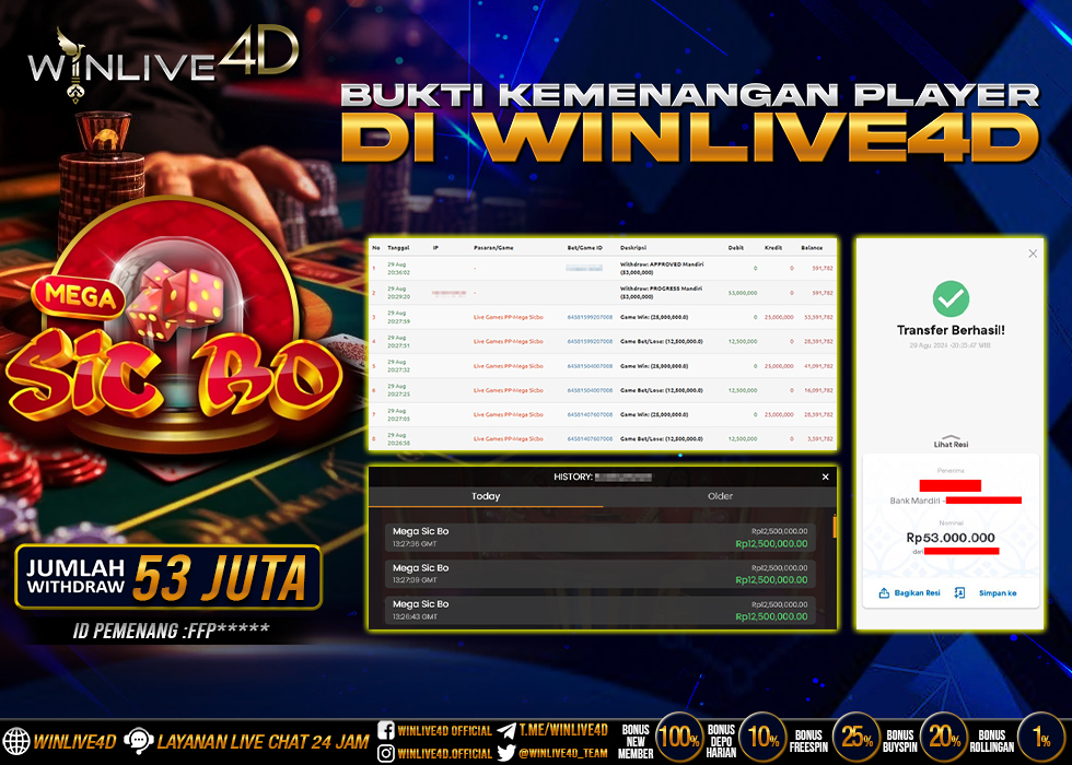 WINLIVE4D JACKPOT LIVE CASINO MEGA SICBO