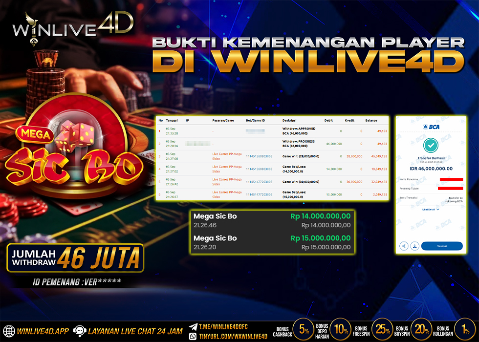 WINLIVE4D JACKPOT LIVE CASINO MEGA SICBO