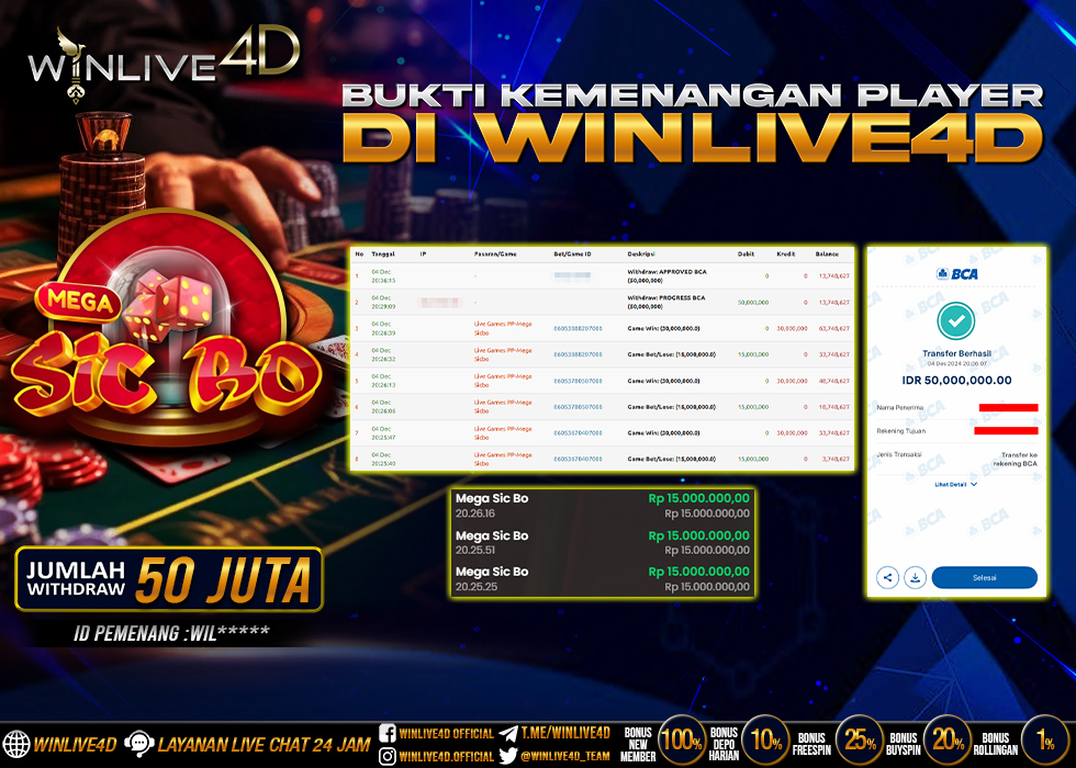 WINLIVE4D JACKPOT LIVE CASINO MEGA SICBO