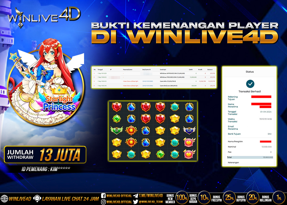 WINLIVE4D JACKPOT SLOT STARLIGHT PRINCESS