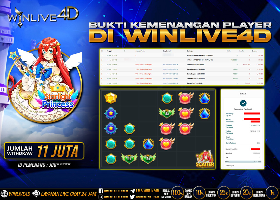 WINLIVE4D JACKPOT SLOT STARLIGHT PRINCESS
