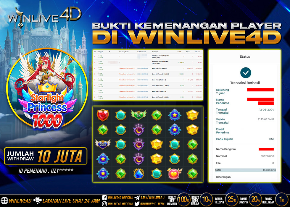 WINLIVE4D JACKPOT STARLIGHT PRINCESS 1000
