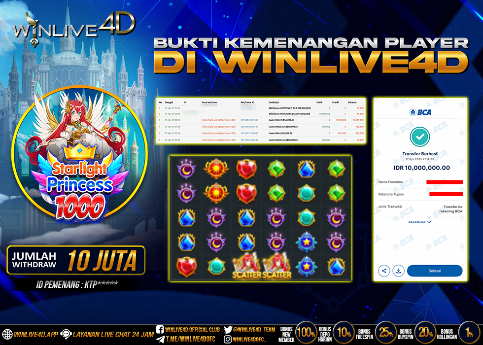 WINLIVE4D JACKPOT STARLIGHT PRINCESS 1000